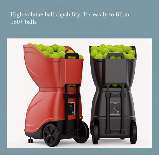 PUSUN PT9001 Tennis Ball Machine Portable Professional Automatic Launcher Tennis Training Equipment APP Control with Battery
