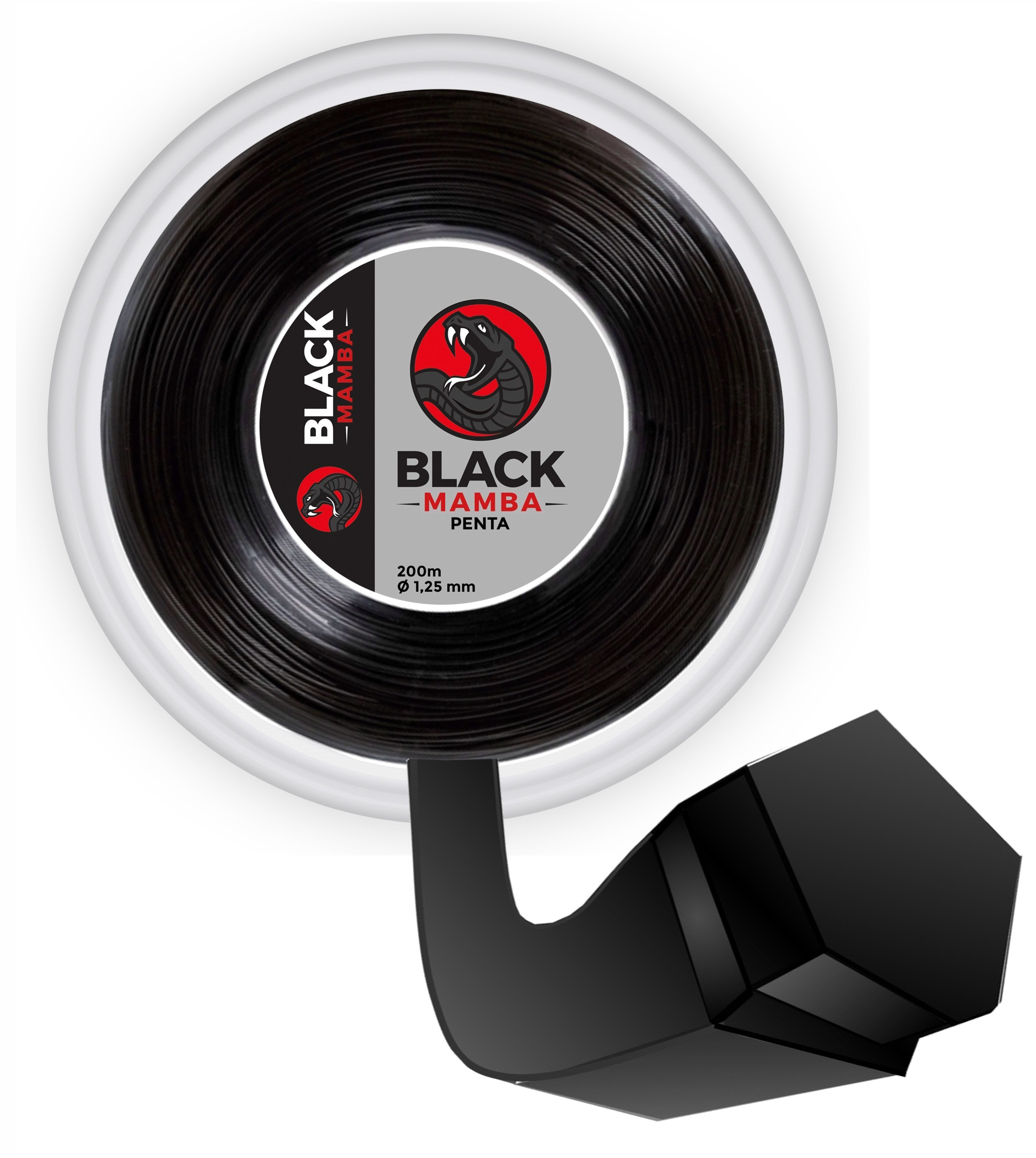 Tennissaite - DISCHO Black Mamba Penta - 200 m - 1,25 mm