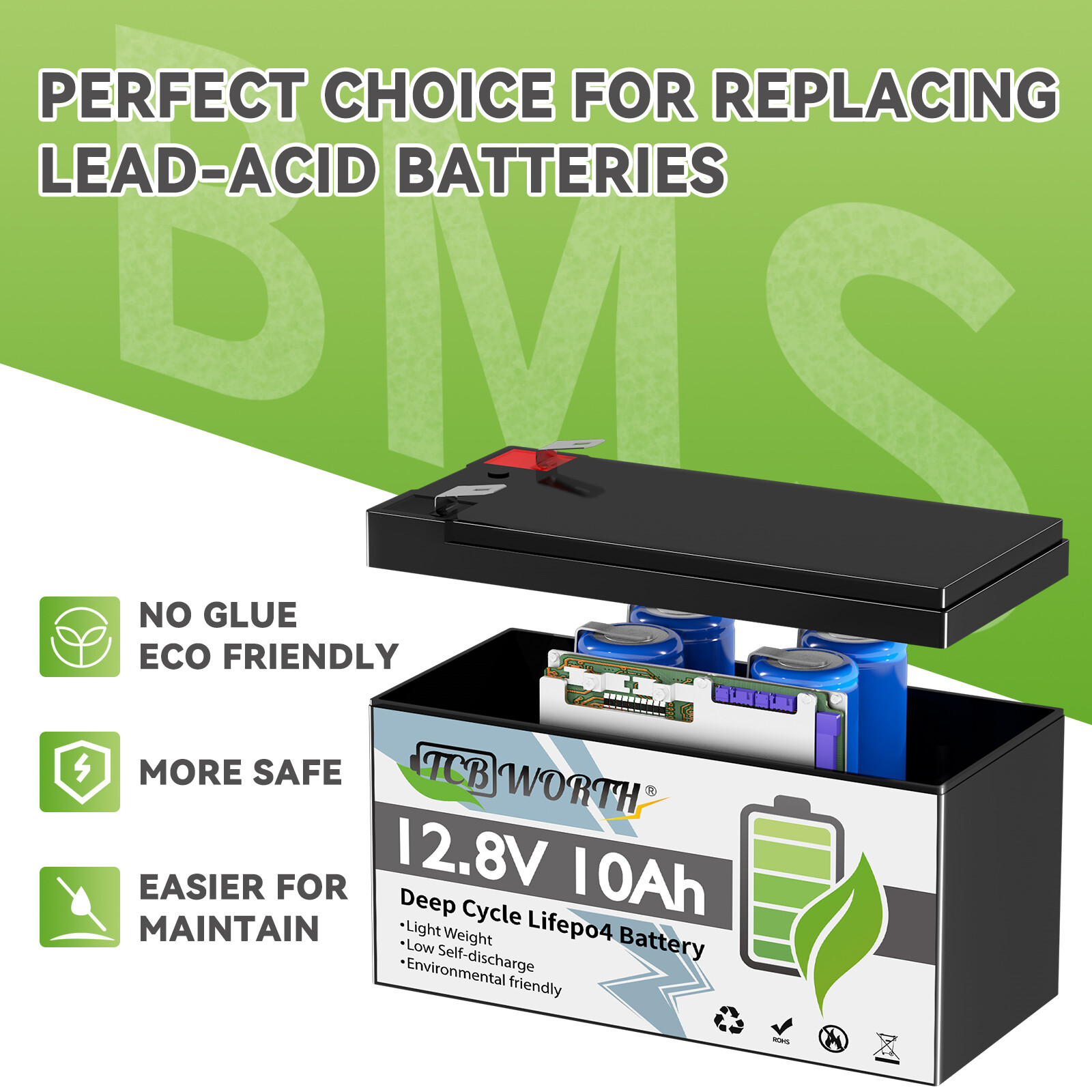 Replacement Battery Lithium (LiFePO4 Accu)  12v 10aH Kopie