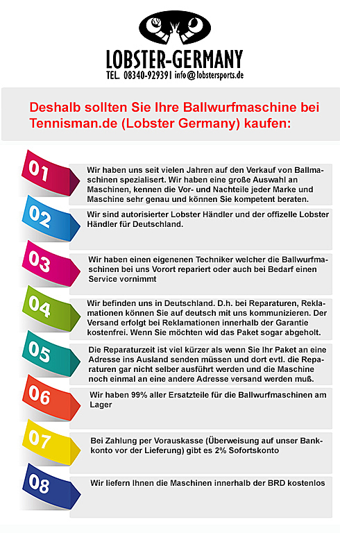Ballwurfmaschine - Ballmaschine Lobster "Elite Liberty" mit Fernbedienung, Batterie und Ladegerät