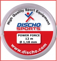 Tennissaite - DISCHO - Power Force - 12 m - 1,27 mm - weiss