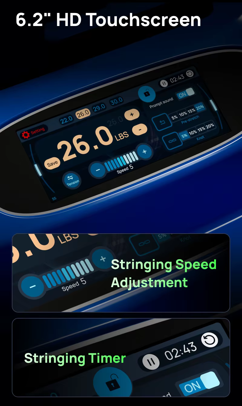 Besaitungsmaschine - Siboasi S5 (Badminton) - schwarz/blau