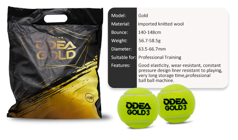 Tennisbälle - Odea Gold - 60 Bälle im Polybeutel