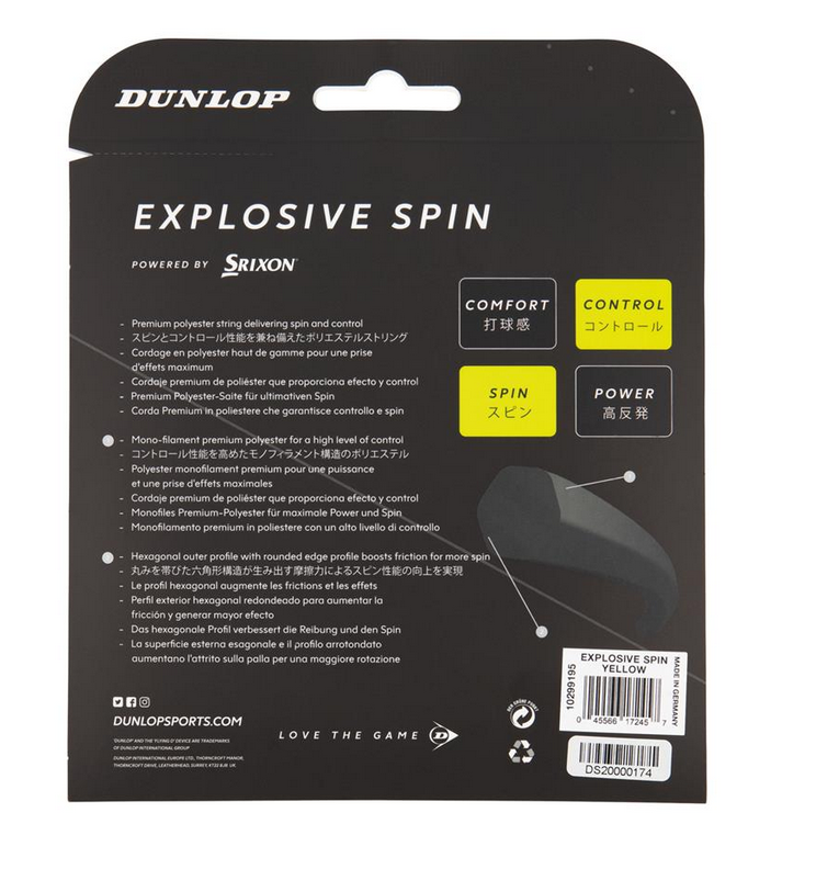 Tennissaite - Dunlop - EXPLOSIVE SPIN 16G SET BLACK 1PC