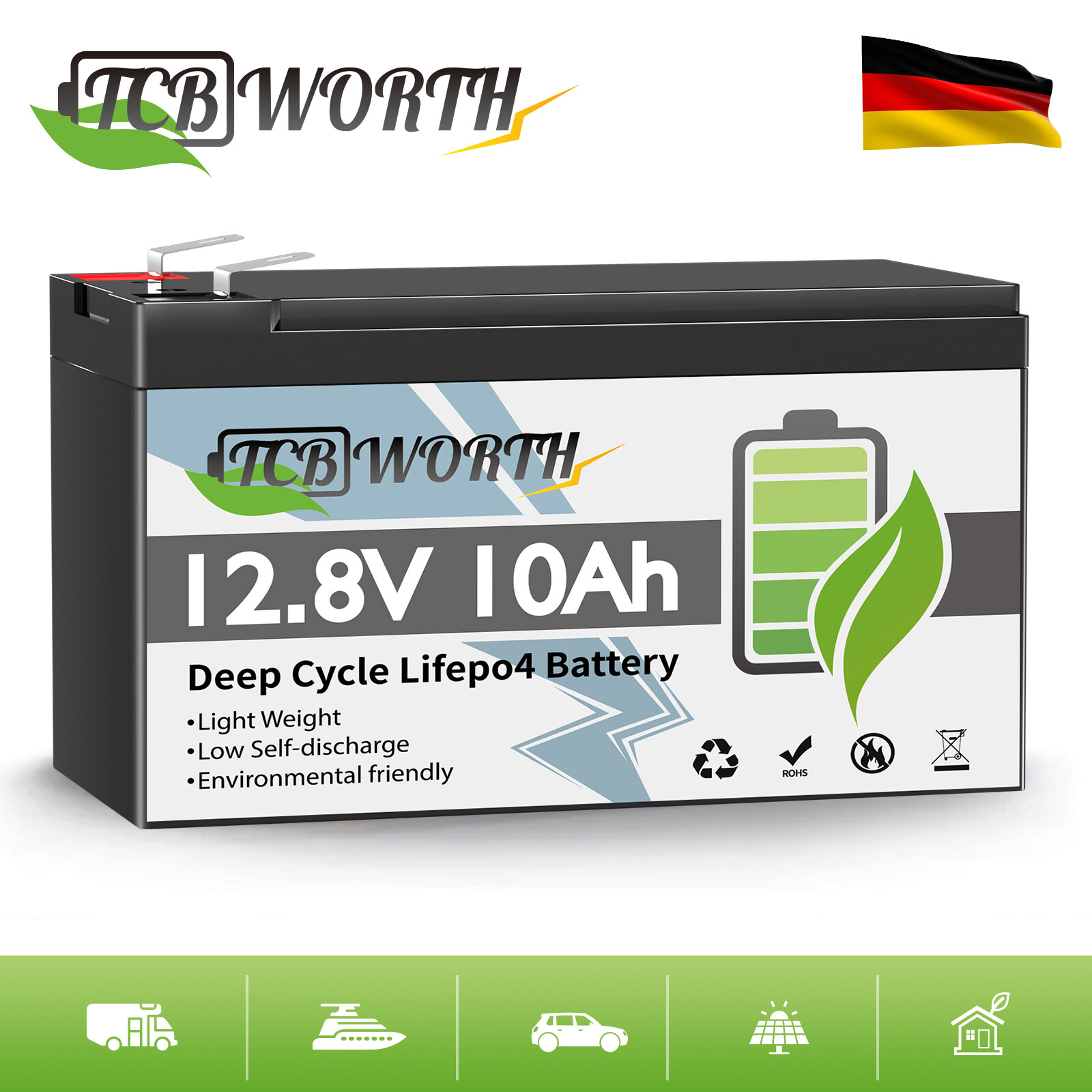 Replacement Battery Lithium (LiFePO4 Accu)  12v 10aH Kopie