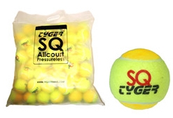 Tennisbälle TYGER SQ-Allcourt 60 Stck gelb/gold -  ITF Approved 