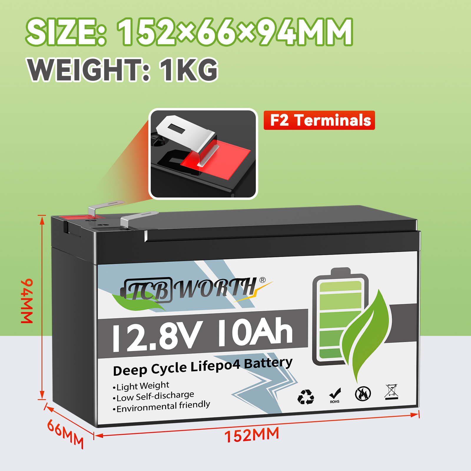 Replacement Battery Lithium (LiFePO4 Accu)  12v 10aH Kopie