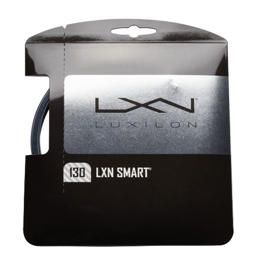 Tennisstring - Luxilon - LXN SMART - black/white matt - 12,2 m (2019)