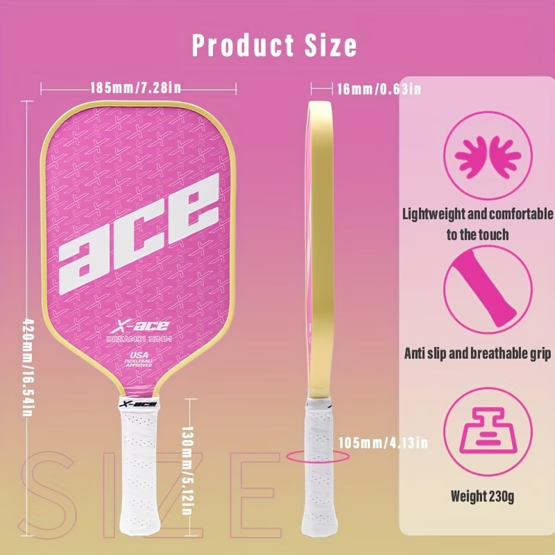 Pickleball Schläger - X-Ace Fiberglas - rosa