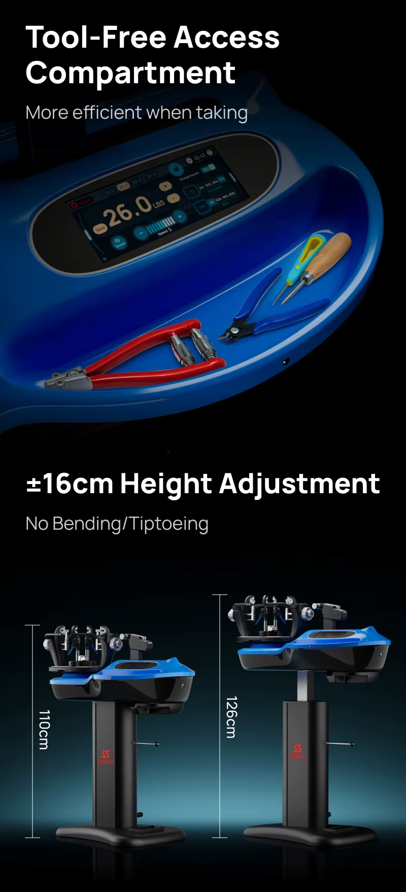 Besaitungsmaschine - Siboasi S5 (Badminton) - schwarz/blau