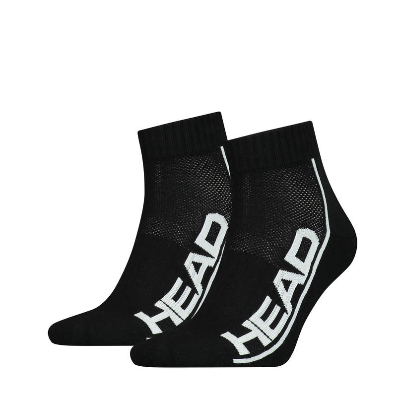 Head - SOCKS TENNIS 2P STRIPE QUARTER - schwarz
