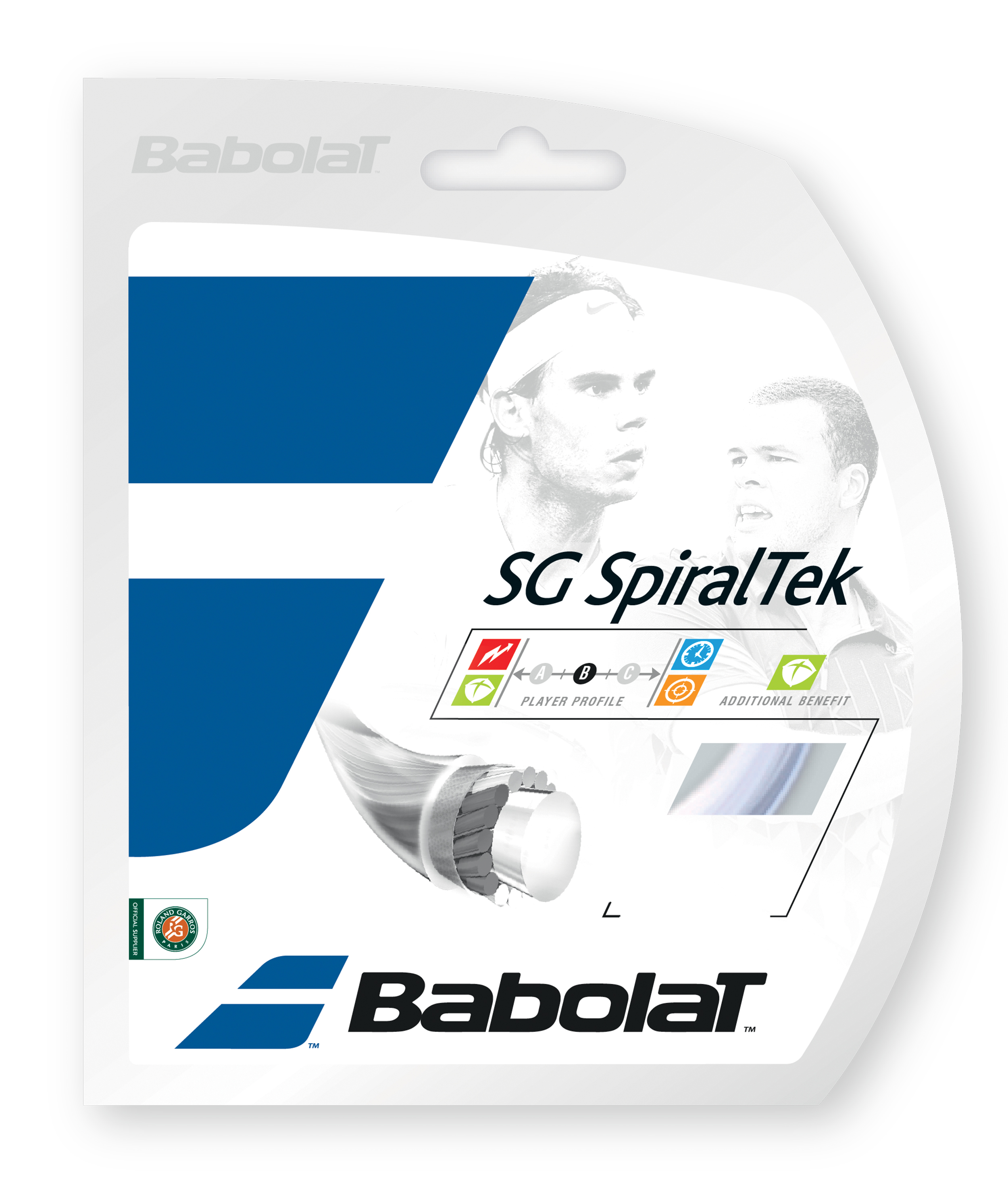 Tennissaite - Babolat - SG Spiraltek - 12 m - weiß