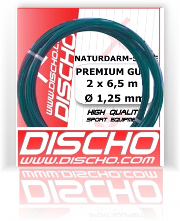 Tennissaite - DISCHO PREMIUM GUT - (natural gut) - 2 x 6,5 m - green
