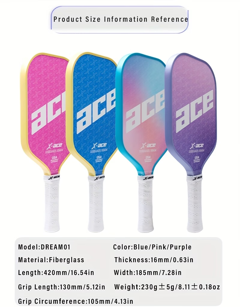 Pickleball Schläger - X-Ace Fiberglas - rosa