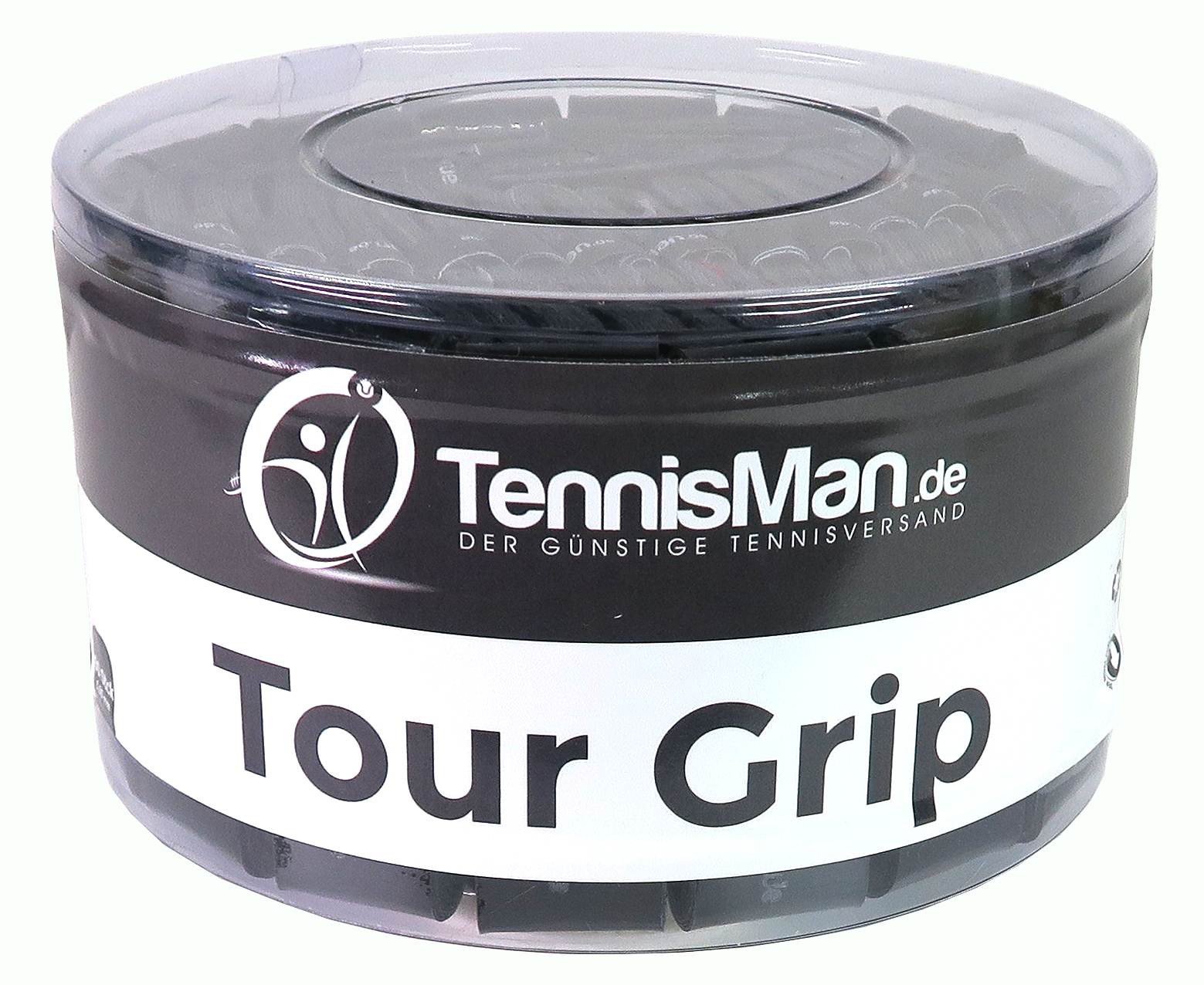 TennisMan - Tour Grip - Überband - (Overgrip) - schwarz - 60er Box