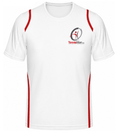 Tennisman Cooltex Tennis T-Shirt weiss/rot