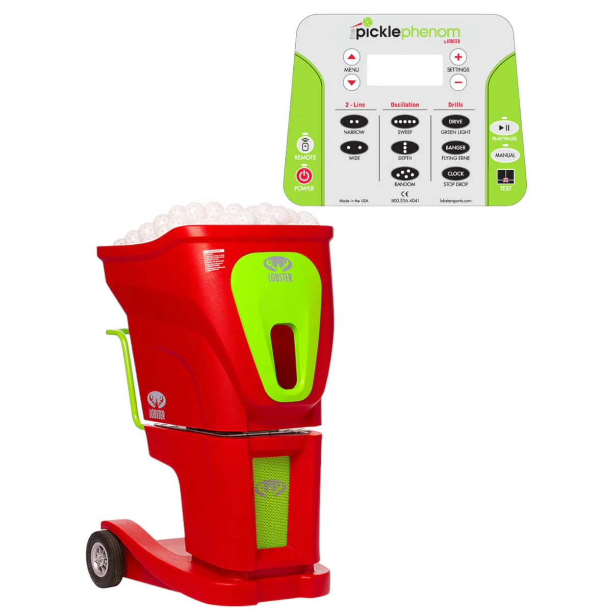 Ballmaschine - Lobster PICKLE PHENOM mit Batterie und Ladegerät - Ballwurfmaschine