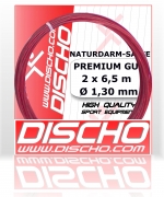 Tennissaite - DISCHO PREMIUM GUT - (natural gut) - 2 x 6,5 m - red