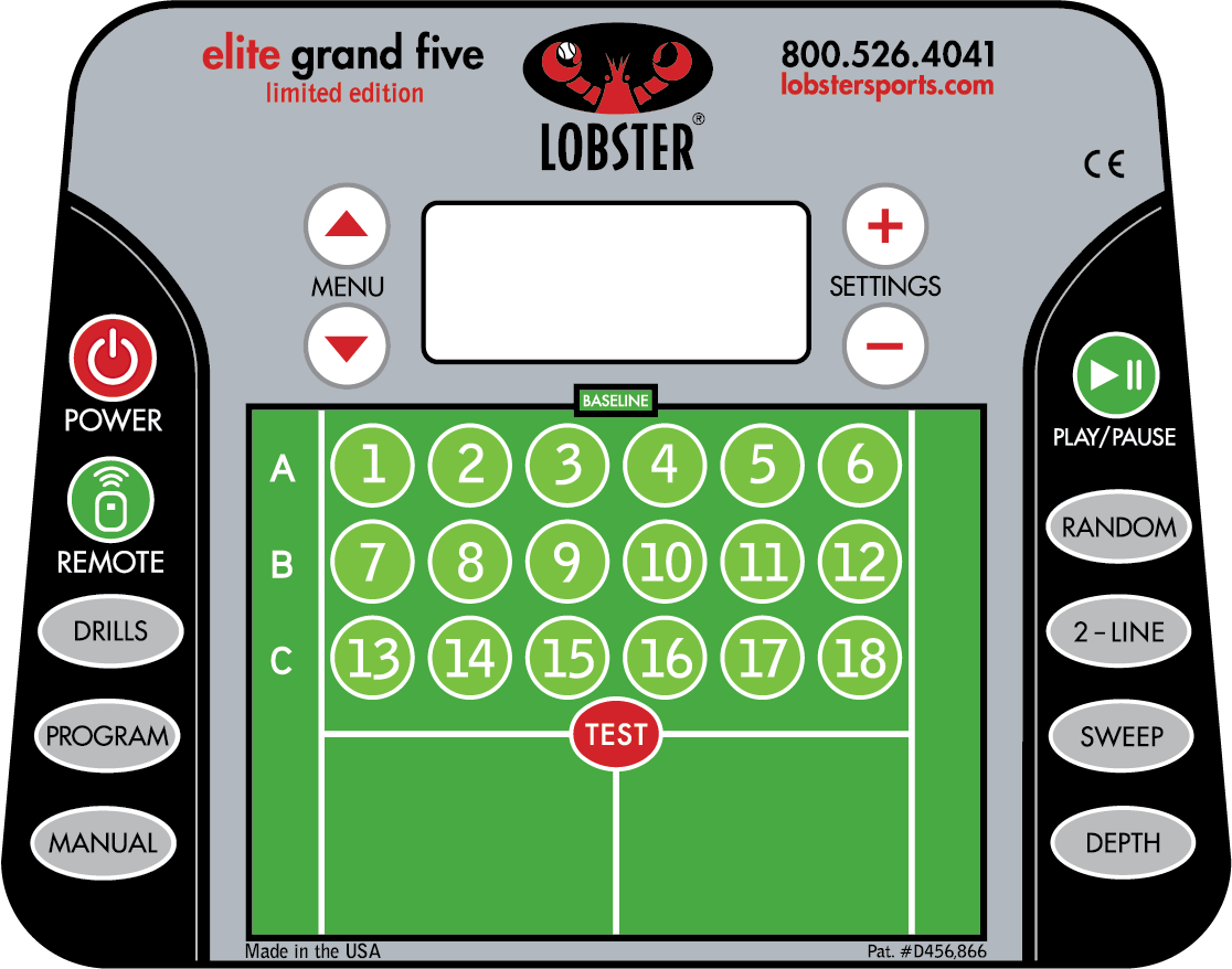 Ballwurfmaschine - Ballmaschine Lobster "Grand V LE"  mit Batterie und Ladegerät