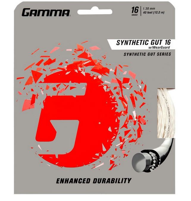 Tennissaite - Gamma - Synthetic Gut mit Wear Guard - weiß - 12,2 m