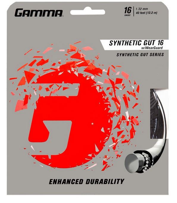 Tennissaite - Gamma - Synthetic Gut mit Wear Guard - schwarz - 12,2 m