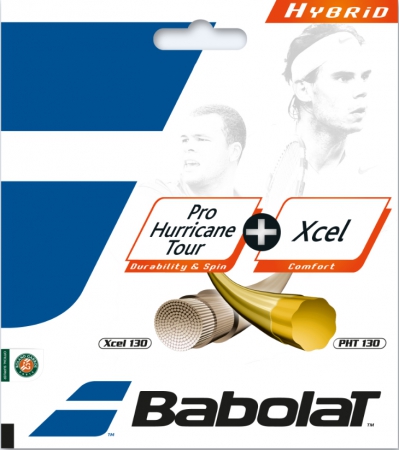 Tennissaite -Babolat Hybrid Pro Hurricane Tour + XCEL - je 6m
