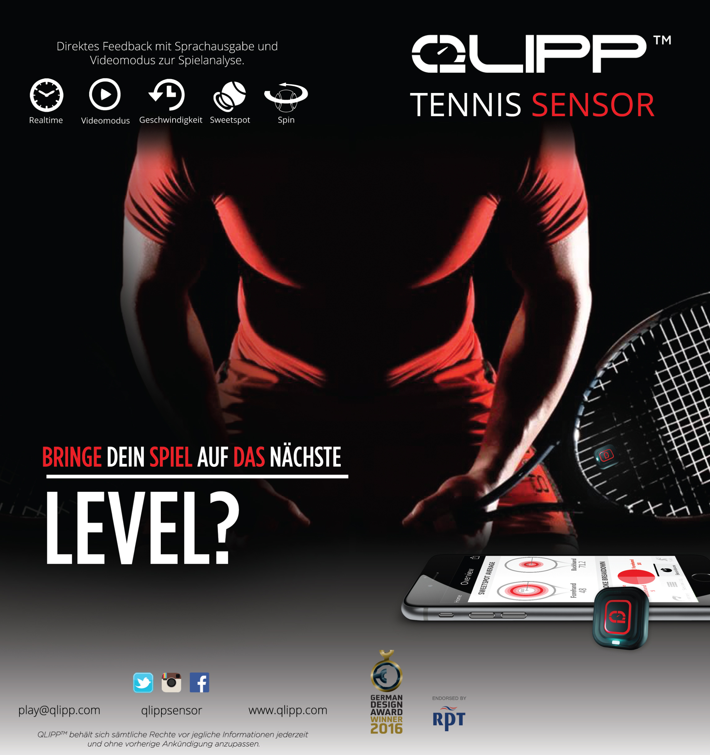 QLIPP PLUS - TENNIS SENSOR