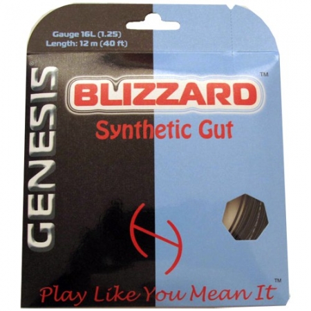 Tennissaite - GENESIS Blizzard Synthetic Gut schwarz - 12 m