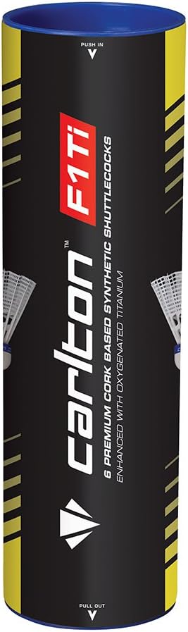 Carlton Premium Badmintonball F1 TI - für Turnier- und Vereinsspieler (1x6er Dose) 