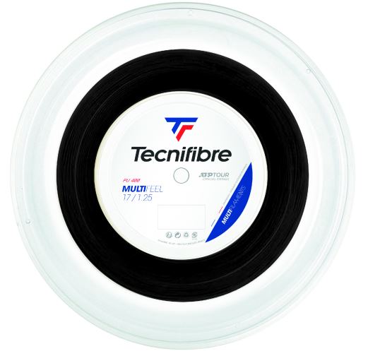 Tennissaite - Tecnifibre - MULTIFEEL - 200 m - Schwarz