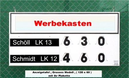Tennis Scorer LARGE Beidseitig - Größe 120 x 60