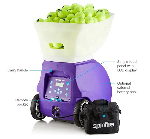 Spinfire Ballmaschine Rückansicht