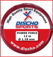 Tennissaite - DISCHO - Power Force - 12 m - 1,27 mm - weiss