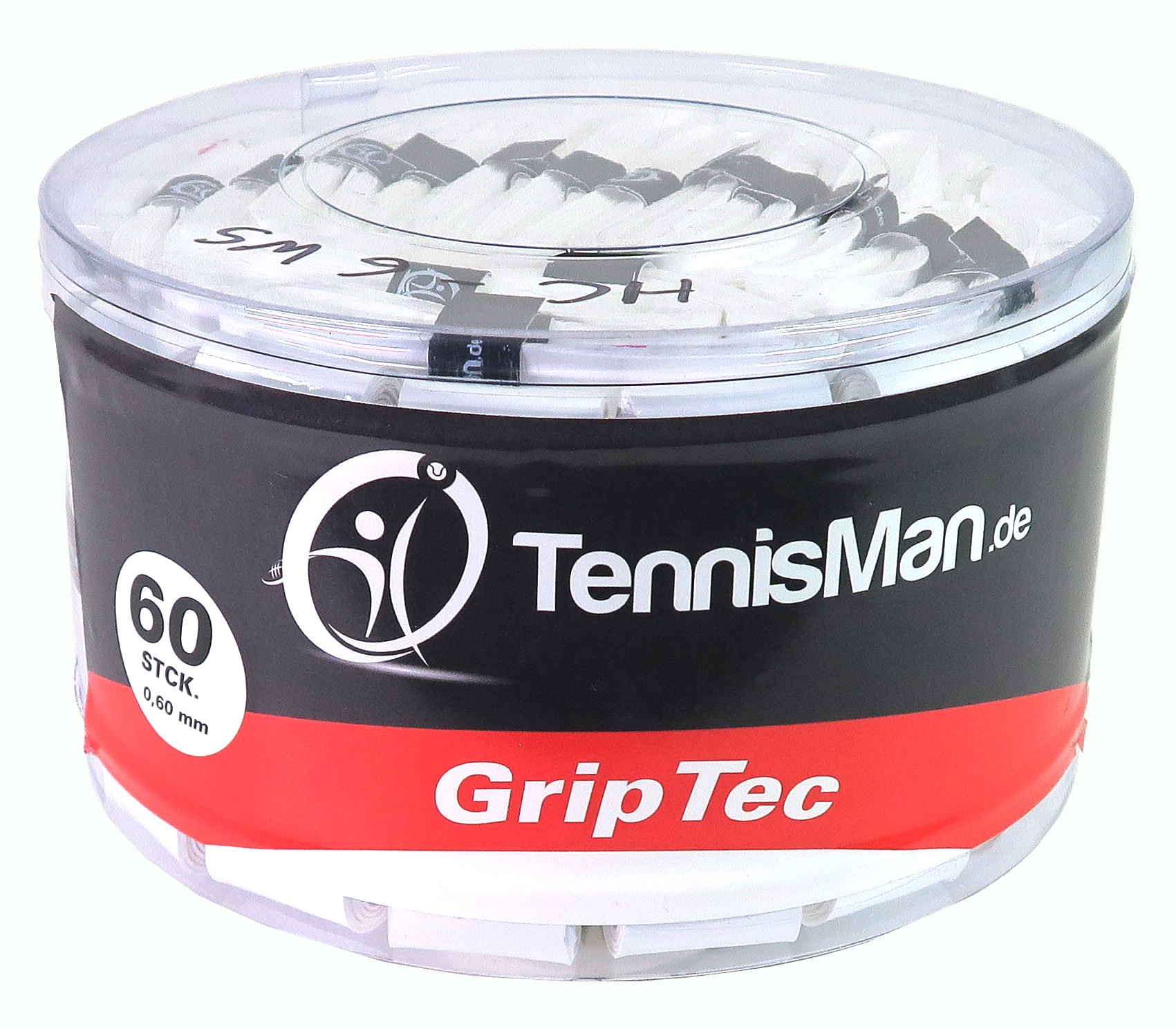 TennisMan - GripTec - Überband (Overgrip) weiß - 30 Stck.