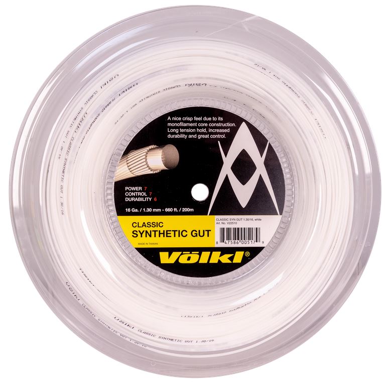 Tennissaite - Völkl - Classic Synthetic Gut - Weiß - 200 m