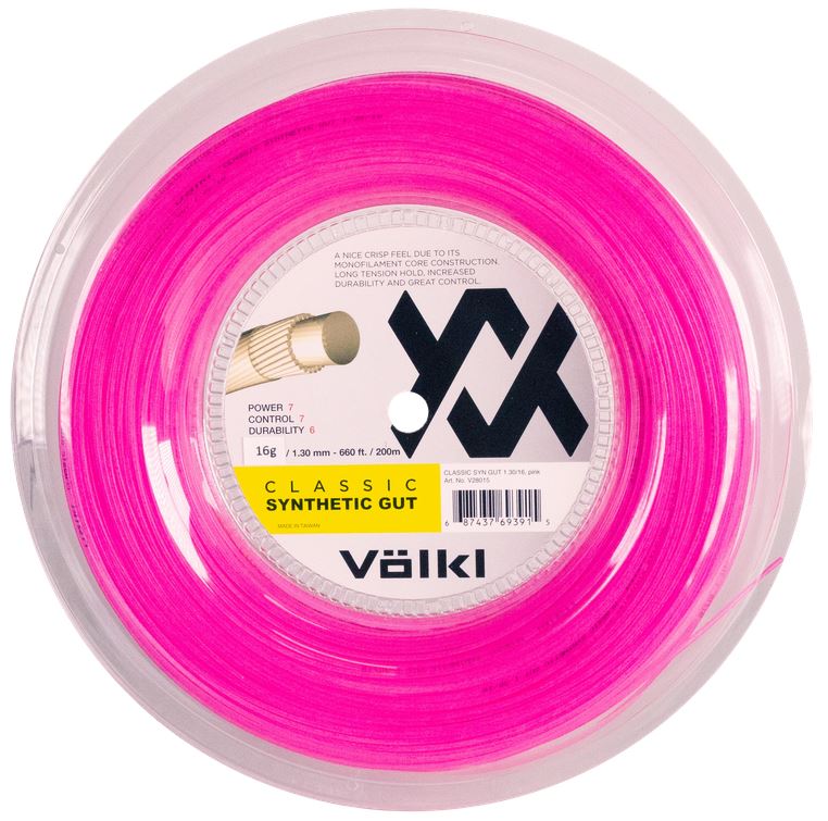 Tennissaite - Völkl - Classic Synthetic Gut - Pink - 200 m