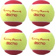 Tennisbälle - DISCHO Funny START - Methodik - Stage 3 - 4 Bälle im Polybag - gelb/rot