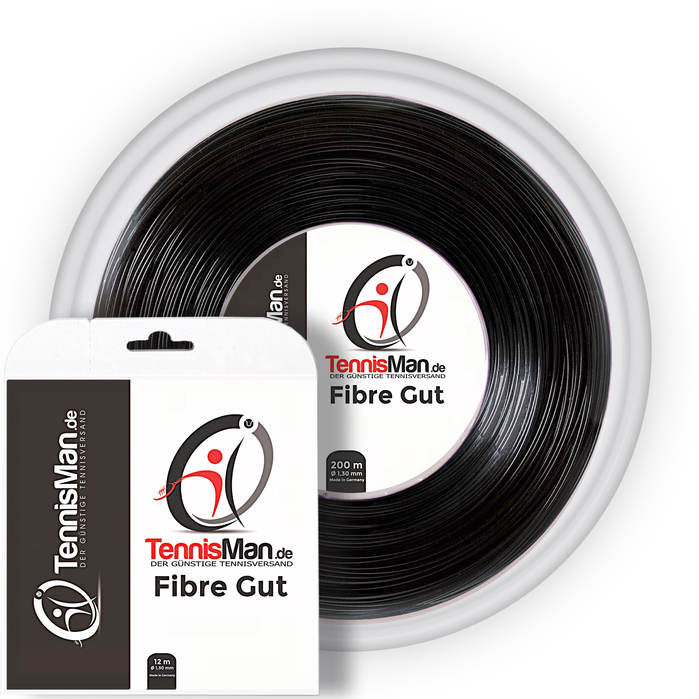 Tennissaite - Tennisman Fibre Gut - black - 12 m