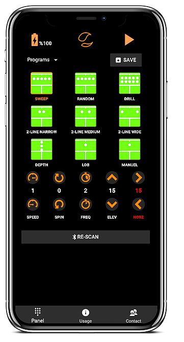 Ballwurfmaschine Staneg Pro - app control