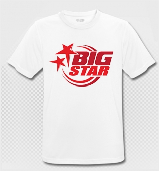 BIG STAR - T-Shirt - weiss/rot - Atmungsaktiv 