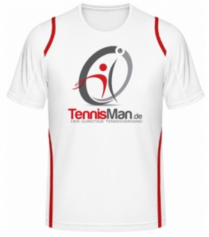 Tennisman Cooltex Tennis T-Shirt - weiss/rot 