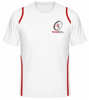 Tennisman Cooltex Tennis T-Shirt weiss/rot 
