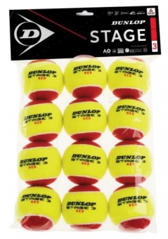 Tennisbälle - Dunlop Mini Tennis - Stage 3 - 12 Stck. - rot 