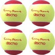 Tennisbälle - DISCHO Funny START - Methodik - Stage 3 - 4 Bälle im Polybag - gelb/rot 