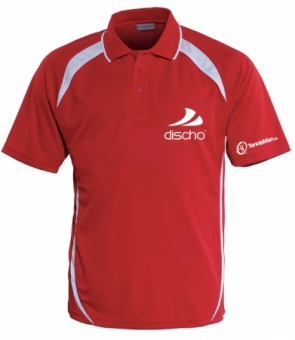 Discho Tennis Polo-Shirt Fancy - rot/weiss 