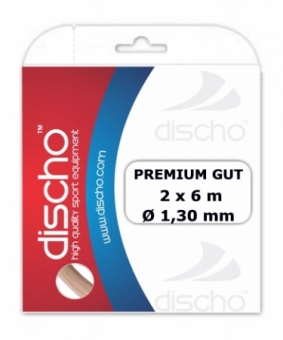 Tennissaite - DISCHO PREMIUM GUT - (natural gut) - 2 x 6,5 m - red 