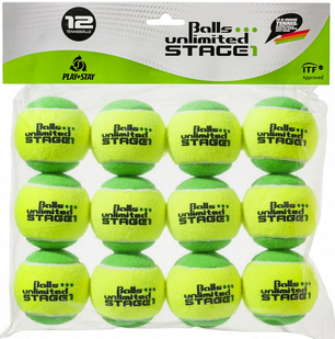 Tennisbälle - Balls Unlimited Stage 1 - 12er Beutel - gelb/grün 