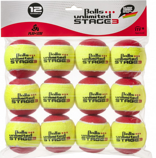 Tennisbälle - Balls Unlimited Stage 3 - 12er Pack - gelb/rot 