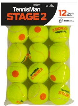 Tennisballs - TENNISMAN STAGE 1 - yellow with green point - 12 pcs. 