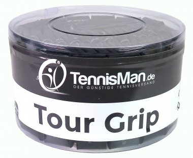 TennisMan - Tour Grip - Überband (Overgrip) schwarz - 10 Stck. 